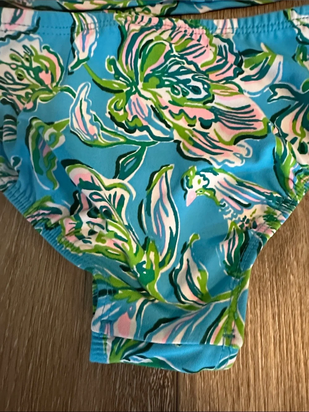 Lilly Pulitzer Girls' Aqua Pink Green Floral Rashguard Set